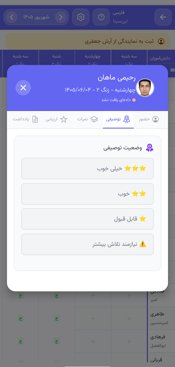 ارزشیابی توصیفی، همان‌طور که در دوره ابتدایی می‌خواهند — اپلیکیشن موبایل پارس آموز